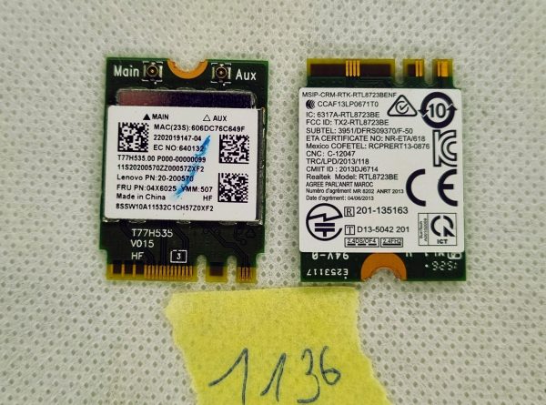 Brezžična omrežna kartica za Lenovo Flex 2-15 G50-70 Realtek RTL8723BE 20-200570