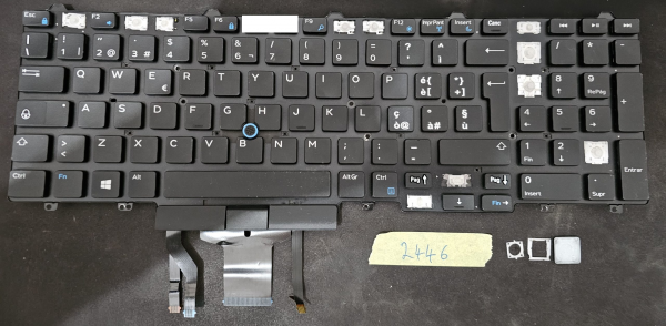 Posamezna tipka za tipkovnico prenosnega računalnika za Dell Latitude E5550, Precision 3510/7510 - osvetljeno od zadaj - del 0HYRF9