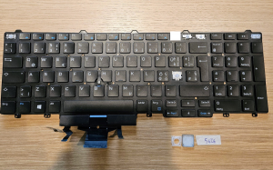 Dell Latitude 5580 tipkovnica z osvetlitvijo, nadomestna tipka 02R2P6 QWERTZ Layout