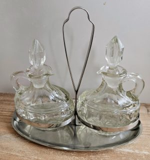 Set steklenih steklenic Vintage z zamaški, 18 cm