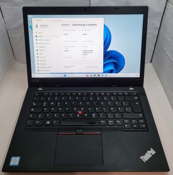 Lenovo ThinkPad L480 (i5-7300U, 16 GB, 480 NVME GB, FHD) – strokovno pregledan rabljeni prenosnik