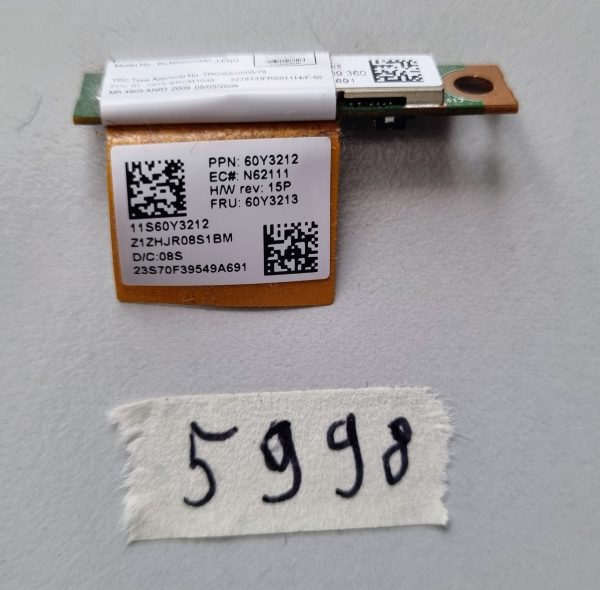 60Y3212 Originalna Bluetooth plošča Lenovo za ThinkPad T410s – originalni del prenosnika