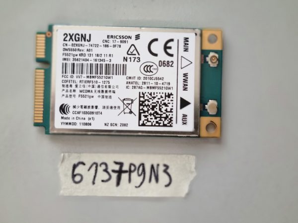 Dell Ericsson DW5550 brezžična 3G WCDMA mini PCIe prenosna WiFi kartica 2XGNJ