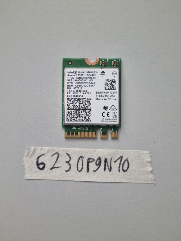 Deli prenosnika Lenovo L490 Dual Band Wireless AC 9260NGW WiFi Card 1730Mbps BT 5.0