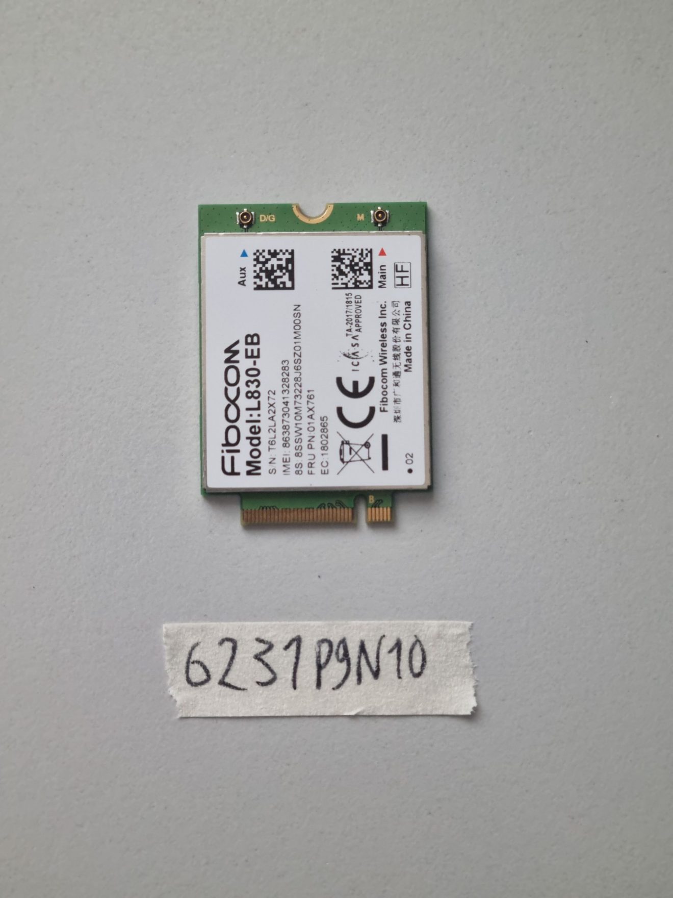 Scheda WWAN Fibocom L830-EB (01AX761) 4G Originale Per Lenovo T480, T480s, X280, X380 Yoga, T580 – Usata Ma In Ottimo Stato
