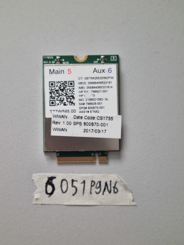 RABLJENI HP 800870-001 LT4120 WWAN modul 796928-001 deli prenosnika ProBook EliteBook
