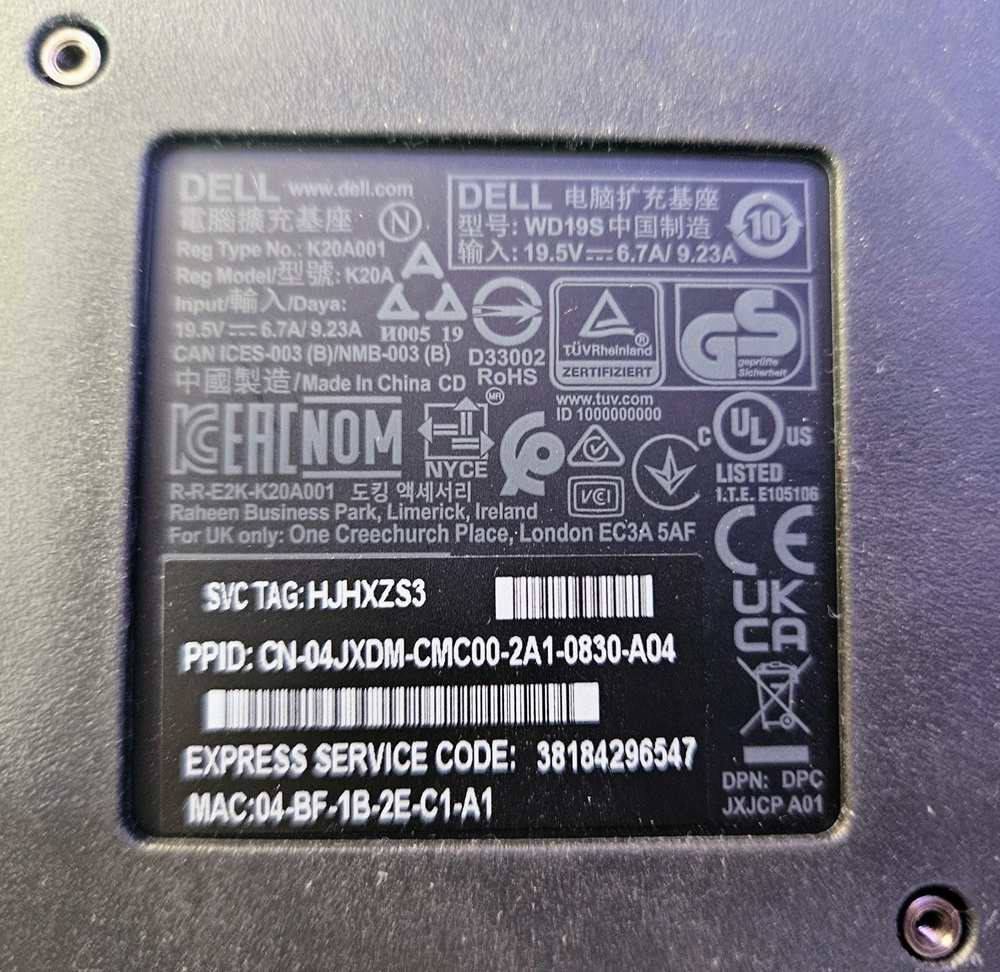 Dell WD19S USB-C priklopna postaja z 180W adapterjem (4JXDM / 047RW6) - slika 2