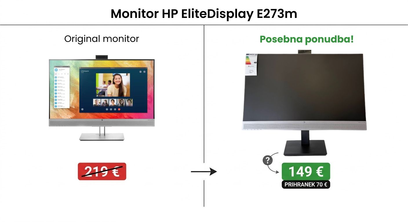 Monitor HP EliteDisplay E273m 68,5 cm (27'') | vgradna spletna kamera + Bang & Olufsen zvočniki - slika 5
